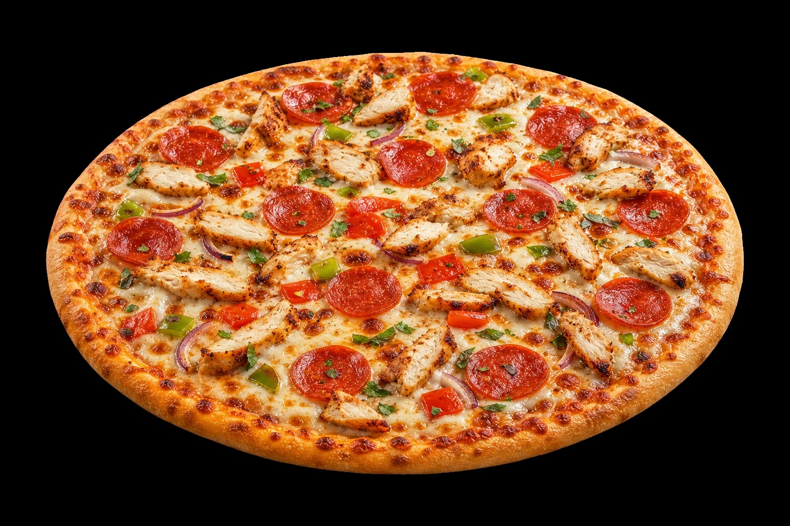 Freshly baked pizza